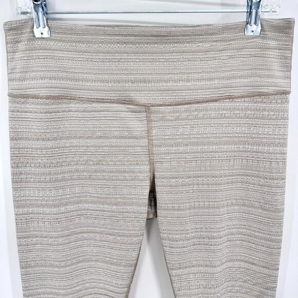 ATHLETA Beige Textured High Rise Jacquard Chaturanga 7/8 Leggings LT Large Tall - Picture 5 of 10
